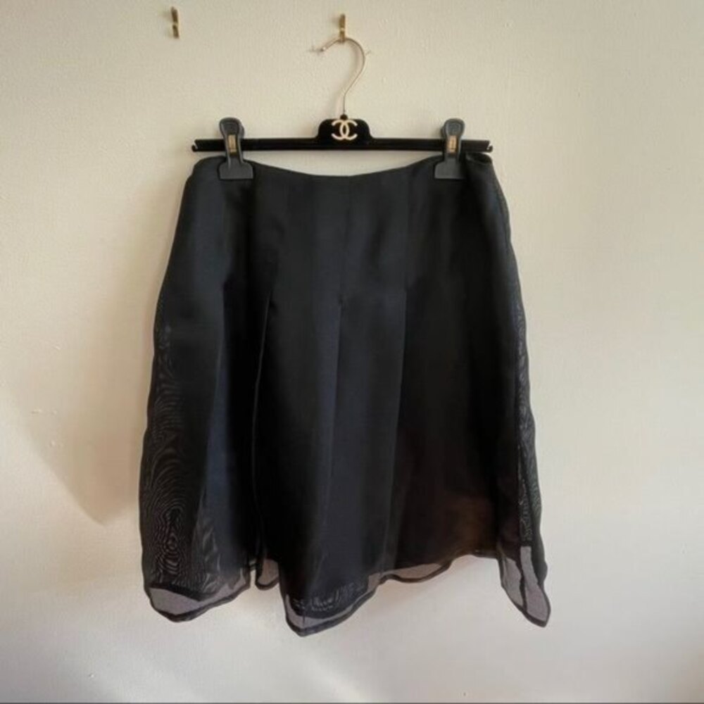 90's Kay Unger Mesh Overlay Knee Length Skirt 12 - Picture 5 of 6